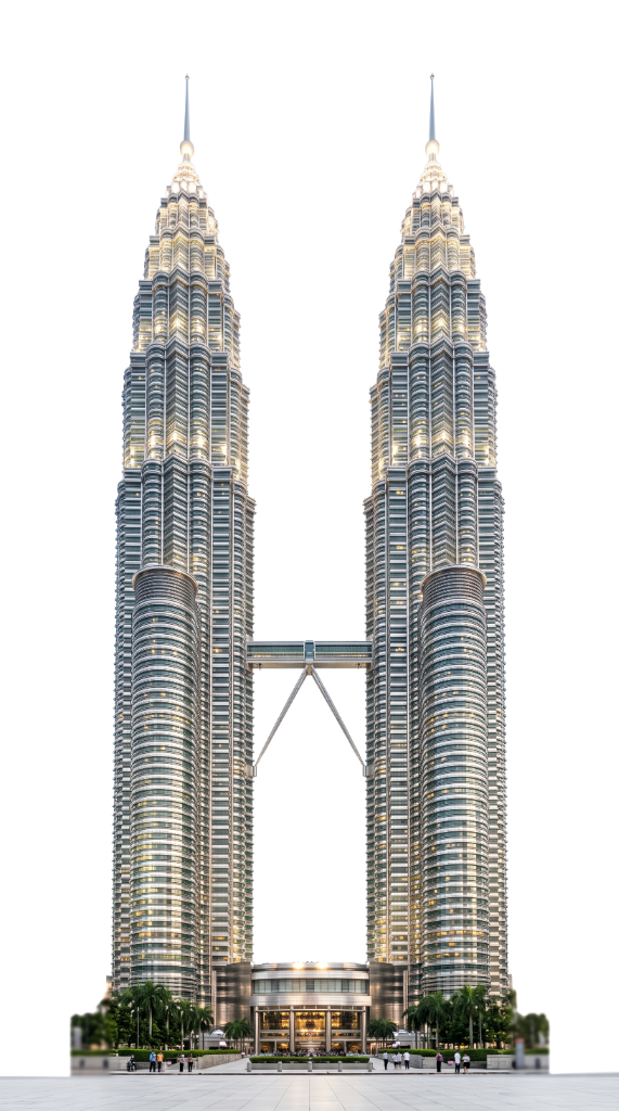 Ilustración vertical de las Torres Petronas